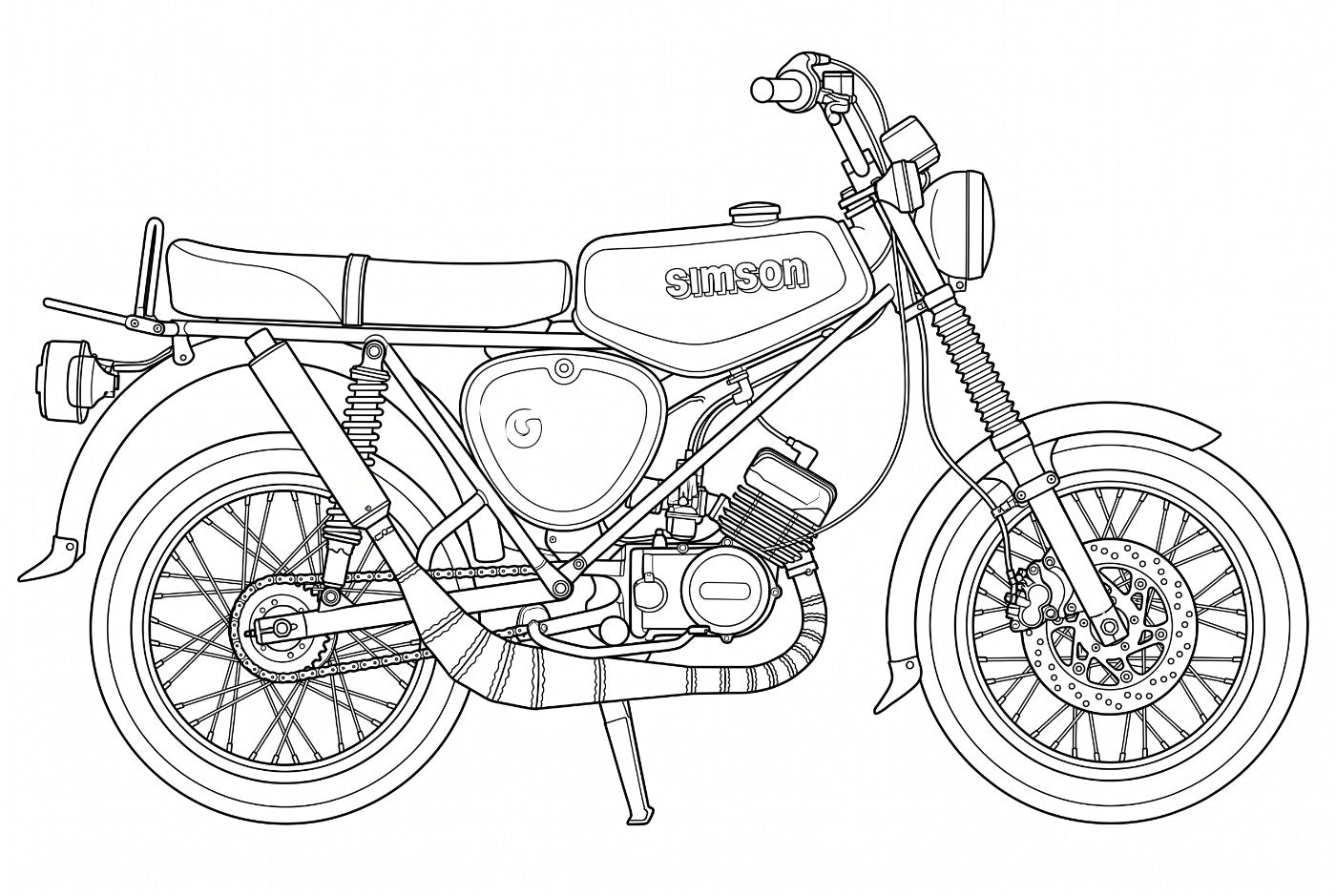 Konturzeichnung der Simson S51